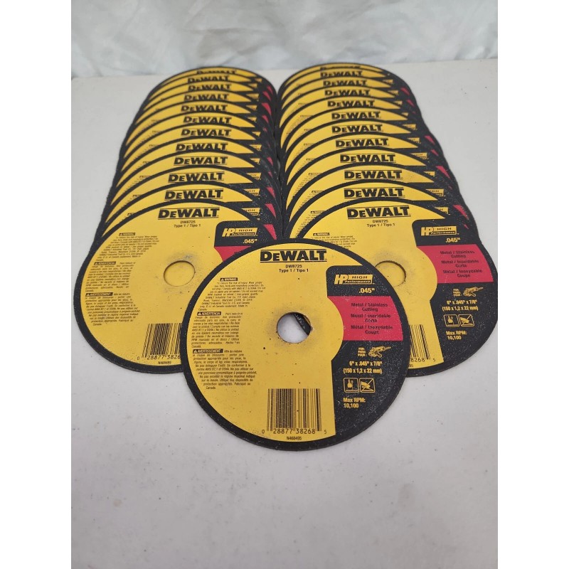 DEWALT DW 8725 6" THIN HP METAL CUTTING WHEEL 100