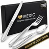 iMedic Weighted Utensils for Unsteady Hands, 3-Piece Set with Gift