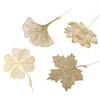 4pcs Metal Bookmarks with Chain Four Patterns Hollow Thin Golden