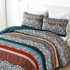 DJY Boho Quilt Set Queen Size, 3 Piece Bohemian Striped