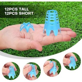 Brand: Rolitwils Golf Simulator tees, 22Pcs Plastic Mat Tees for Home, Outdoor or Black  - Blue