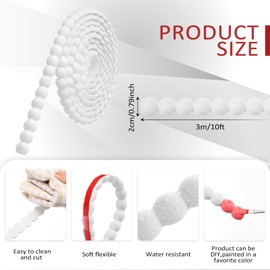 Leinuosen Flexible Molding Trim Peel and Stick for Walls 10ft Decorative Bead Pearl DIY Wall Trim for Bathroom Mirror Frame Border Backsplash Tile Ceiling Cabinet TV Wall Edge(White, 10ft /20 mm)