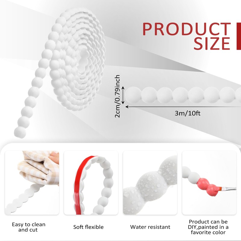 Leinuosen Flexible Molding Trim Peel and Stick for Walls 10ft