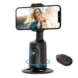 Auto Face Tracking Tripod, 360° Rotation Body Phone Camera Mount Smart Shooting Holder with Remote Selfie Stick, No App, Gesture Control, for Vlog, Tiktok