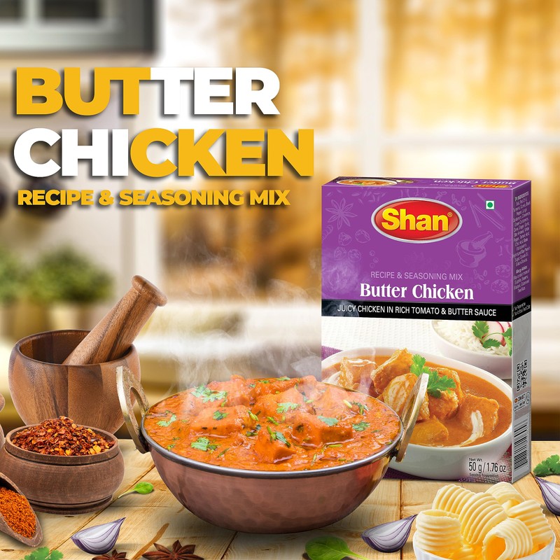 Shan - Butter Chicken Seasoning Mix (50g) - Spice Packets