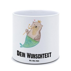 Mr. & Mrs. Panda Personalisierter XL Blumentopf Wassermann Astrologie - Personalisierte Geschenke, Aszendent, Personalisierter Kräutertopf, Geschenk,