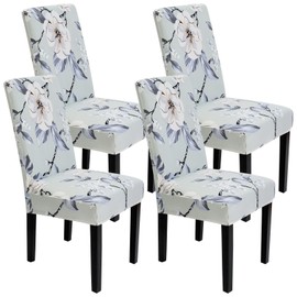 SOMYTING Chair Covers, Waterproof, Set of 4, Dining Room Chair Covers, Stretch Chair Covers with Elastic Band, Removable, Dining Room Chair Protective Seat for Hotel, Kitchen, Wedding Party