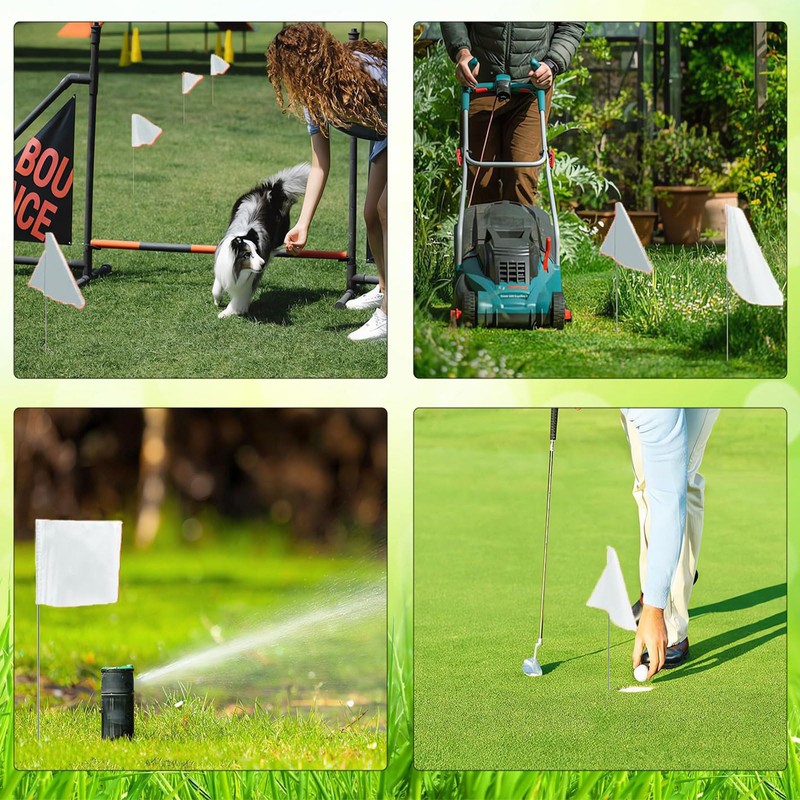 TELAIN White Marking Flags, Pack of 20 Marker Flags, Lawn