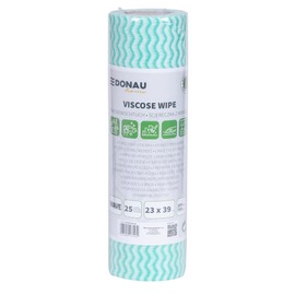 DONAU HOME Cloth with 70% Viscose/High Quality Wiping Cloth on Roll/Cleaning Cloths for Furniture/Durable/Absorbent/Soft/Streak-Free/Roll/23 x 39 cm/25 Sheets/Green