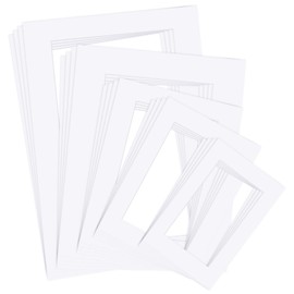 20PCS White Picture Mounts, 5 Sizes Mixed Photo Mounts, Picture Mounts for Frames, Mount Mats Board for Images, Posters, and Paintings