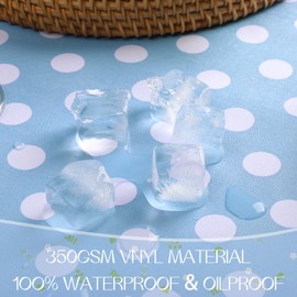 Romanstile small round Table Cloth PVC 120 cm Blue wipe clean,plastic table cloths waterproof,Oil cloth Tablecloths for Coffee table,Gril Birthday Party Outdoor Wedding Garden Spring Sommer Children