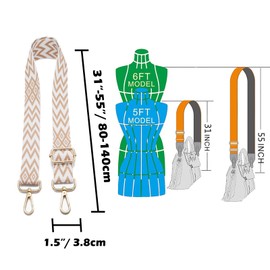 Shoulder Strap for Bags, Bag Strap, Bag Straps for Changing, Women's Wide Colourful Adjustable Bag Strap, Accessories, Shoulder Strap, Carry Strap, Bag D01 Gold/3.8 cm