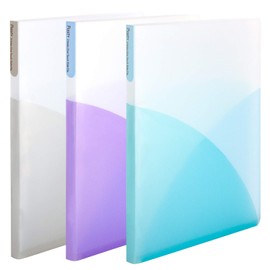 Plus File A4 Pasty 2 Hole One-Touch Slide File Ice School 3 Color Set FL-110OS/98-853 98-854 98-857