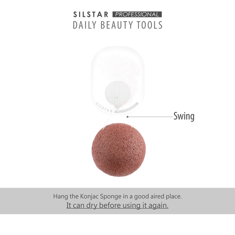 Silstar Professional Konjac Sponge, Facial Sponge, Bath Sponge, Great Cleansing