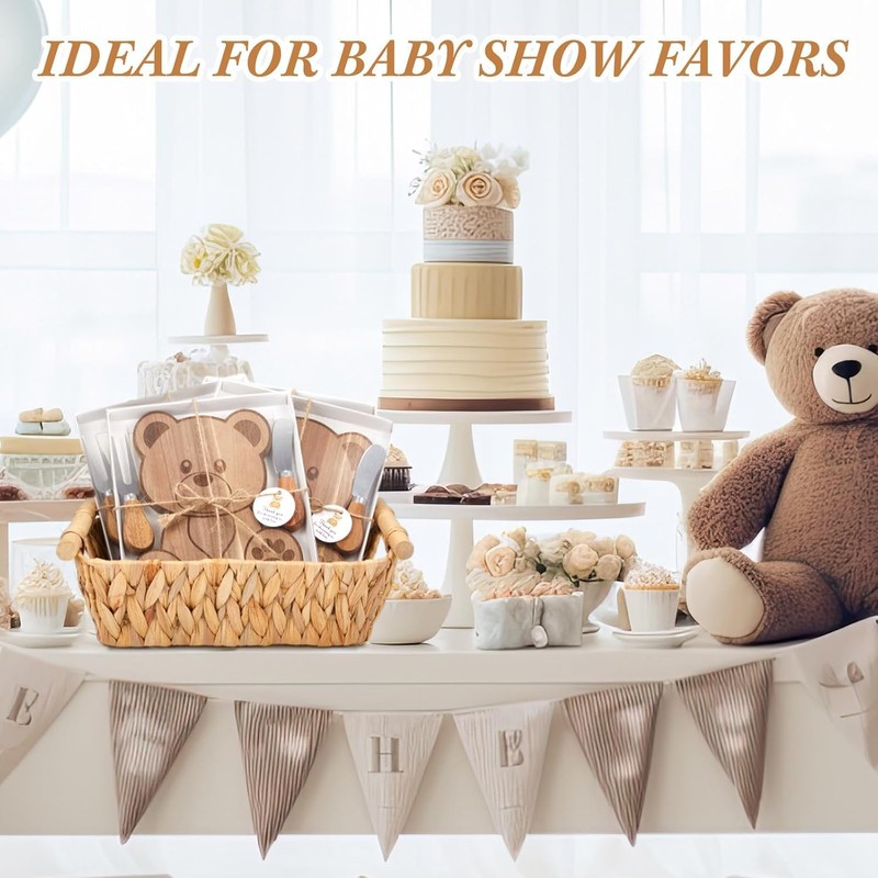 12 Set Baby Shower Prize Bear Shaped Cheese Board Gift,