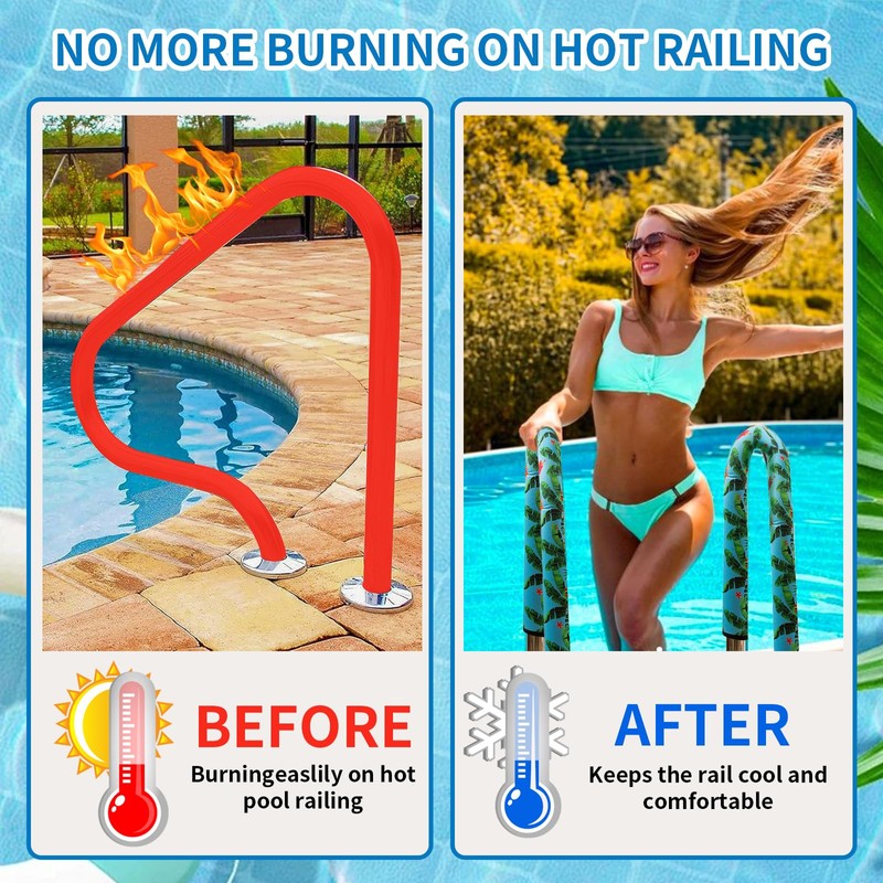 2 Pcs Pool Handrail Cover Swimming Pool Hand Rail Cover
