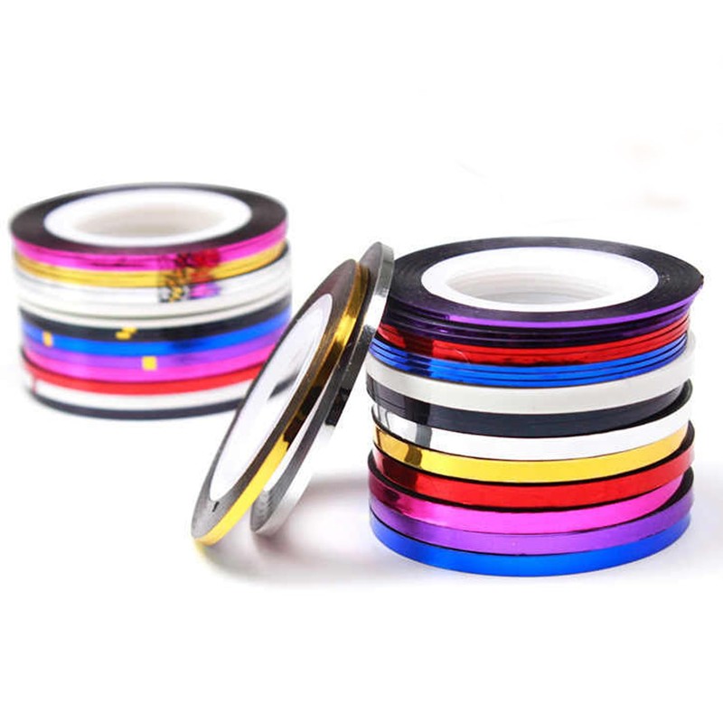 Nail Art Striping Tape Lines Kit 36 pcs 1mm 2mm