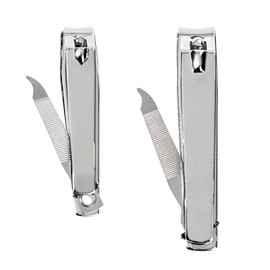 Givyahan Nail Clippers Set,Sharp Stainless Steel Toenails and Fingernails Clipper Cutter,Professional Pedicure and Manicure Kit for Men Women(2pcs Silver)