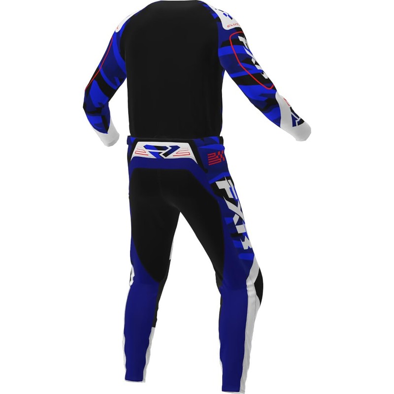FXR Clutch Mens MX Offroad Jersey Blue Camo/Red XXL