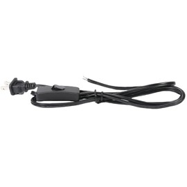 Atiyoc Black Lamp Cord,6 Feet Replacement Lamp Cord with Button Switch for Wiring Lamp Repair Fix Project, Power Light Cable Cord with Plug, Tinned End Lead, SPT-1,18 AWG,1 Pack, ATPD-001-B1