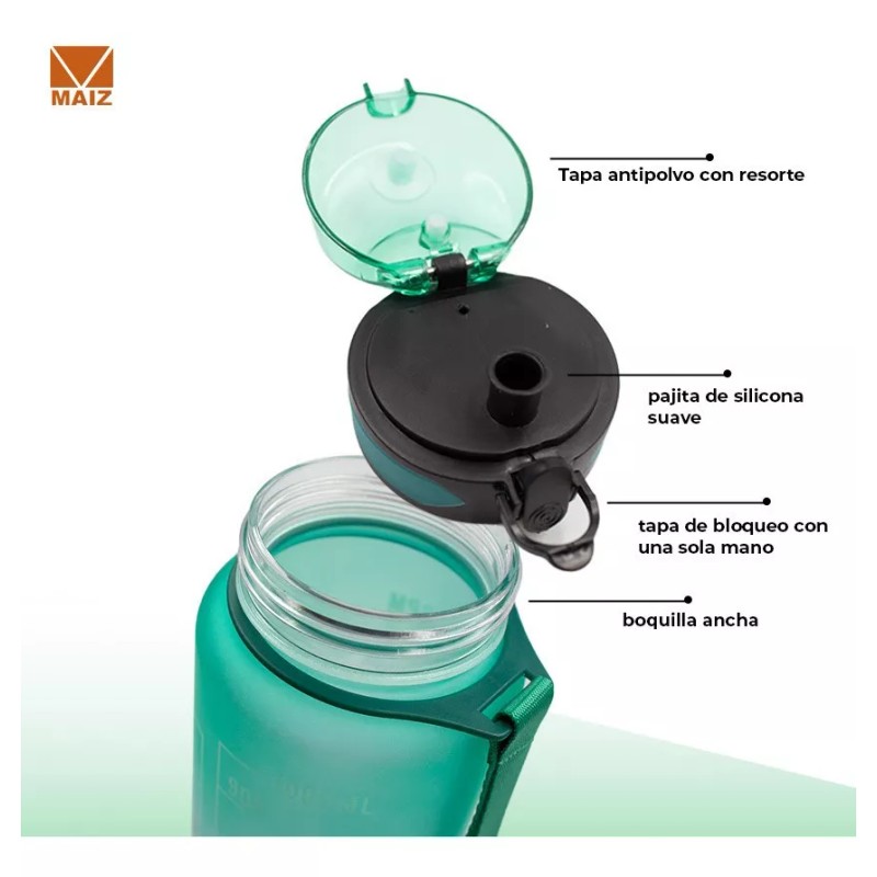 Maíz Vaso Motivacional Botella De Agua 1 Lt Escolar Gym