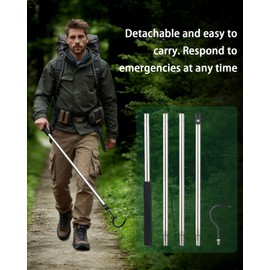 Quynhni Snake Hooks, Heavy Duty Snake Hook Reptile Catcher Stick Pole 35-65" Stainless Steel Rubber tip Sponge Handshake Suitable for the Rattlesnakes, Ball Pythons, and King Cobras (35-65")