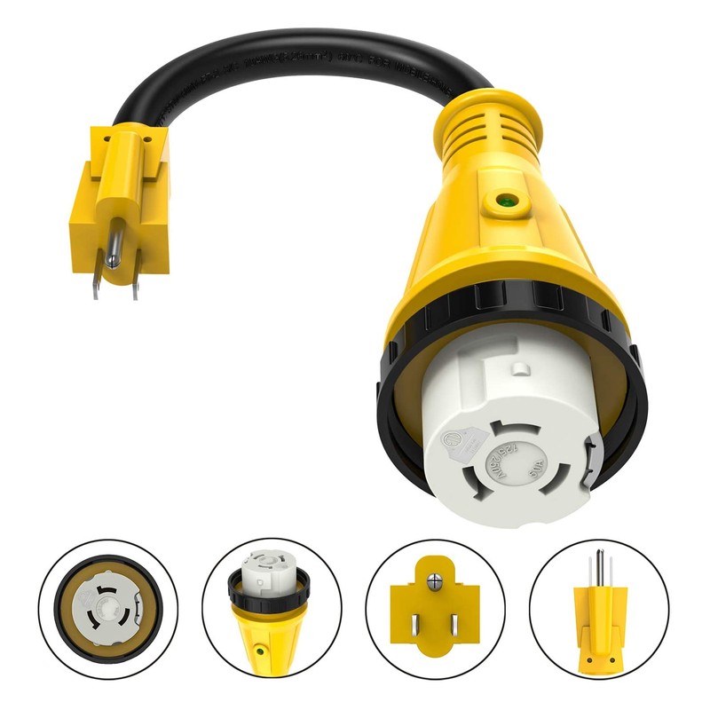 RV Plug Adapter Twisting Locking Receptacle Easily Carry Safety 15A