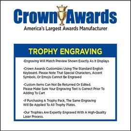 Customizable 11" 1st Place Black Star Trophy Award, Engrave Now