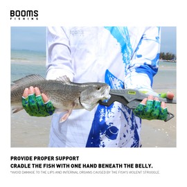 Booms Fishing G05 Fish Lip Gripper Saltwater, 9.4" Plastic Catfish Grippers Pliers, Fish Grabber Tool with Lanyard, Fish Grips for Kayak Fishing Accessories, Great Fish Holder for Caught Fish, Gray