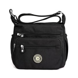 Simcat Crossbody Bag Multi-Pocket Crossbody Handbags Womens Shoulder Bags Messenger Bags Nylon Waterproof Bags for Ladies Wife Mom Large (BLACK)