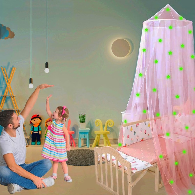 Eimilaly Stars Bed Canopy Glow in the Dark, Bed Canopy