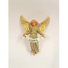 Roman Gloria Angel Nativity Figure 3.5 Inches Scale Polymer Fontanini Light Blue Gown Home Decor