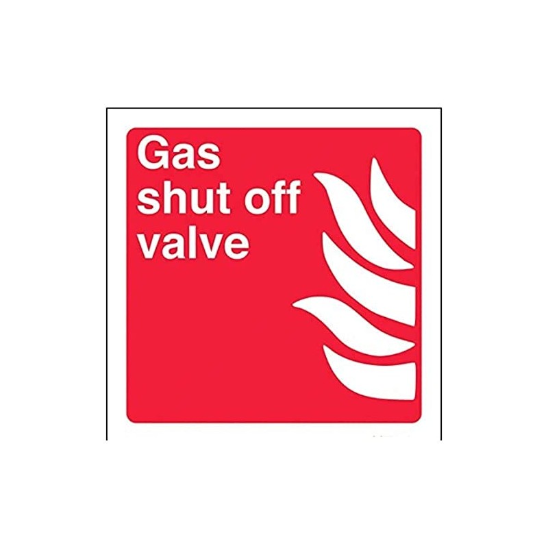 V Safety 13021AF-R Gas Shut Off Valve Sign - Square