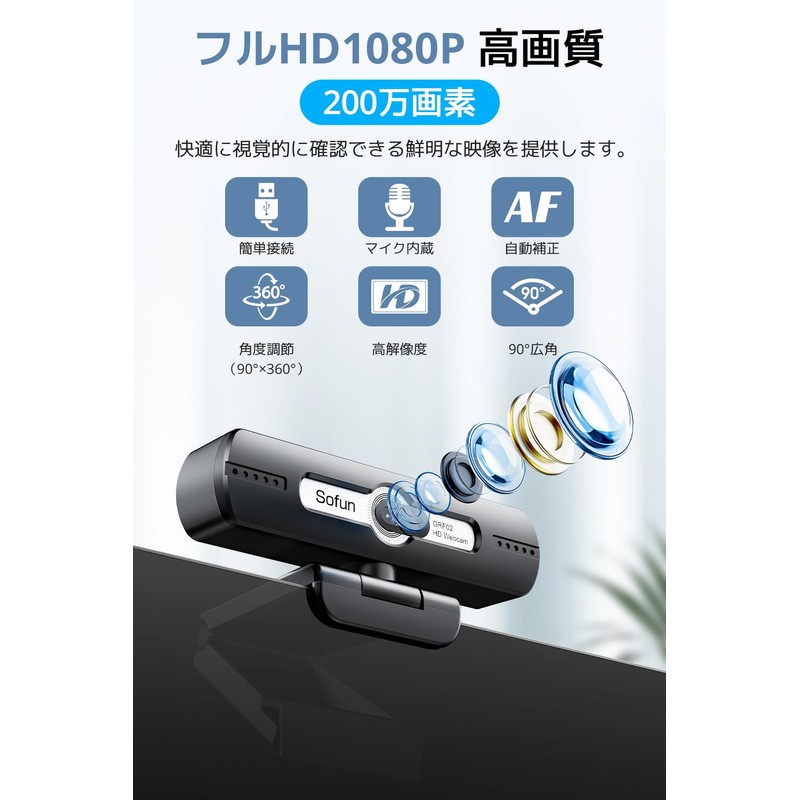 Webcam with Microphone (First Released in 2025, HDR Auto Light