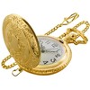 Tiong Gold Shield Men's Quartz Pocket Watch with Chain, Arabic
