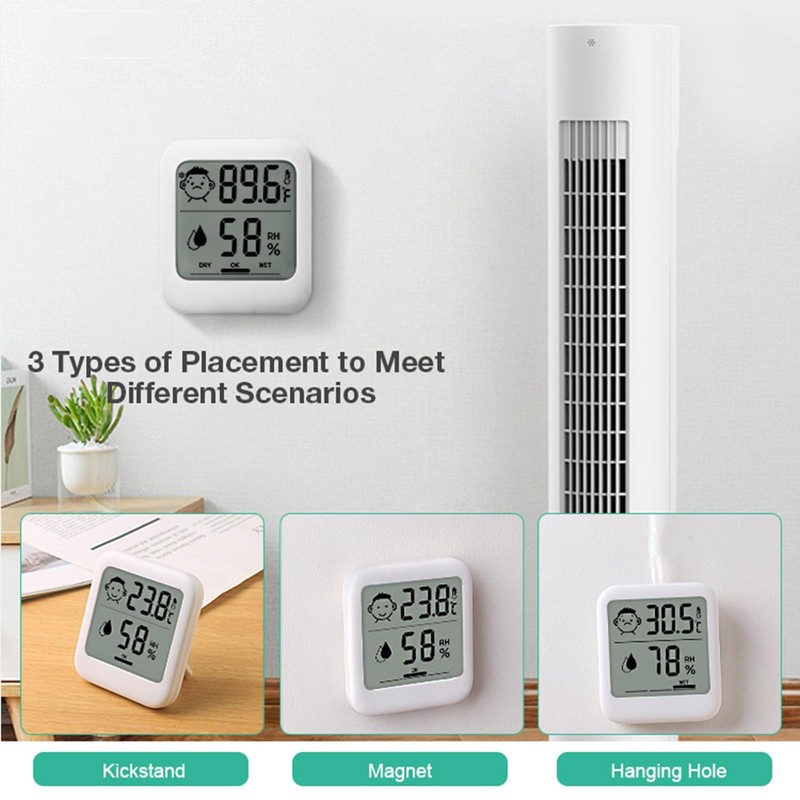 HATUSOKU Digital Thermometer and Hygrometer with Comfort Face Display, Hygrometer,