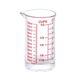 Ackers 4oz Glass Measuring Cup – Shot Glass with Ounce,Ml,Cups Markings for Kitchen & Bar(Red Line)
