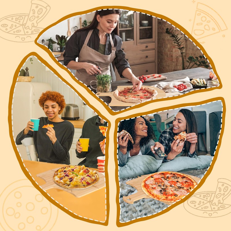 Pizza Peel Wooden, 2 Pack of 12 Inch Pizza Spatula