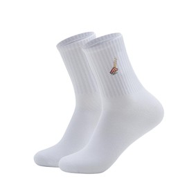 RF&CM Funny socks for men and women, sushi socks, embroidered socks, sushi lovers socks, white tennis socks, crew socks with motif, gift for sushi lovers, White
