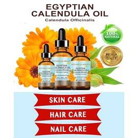CALENDULA OIL Egyptian Calendula Officinalis Marigold Oil 100% Pure Natural for Face, Skin, Body, Hair, Nail Care 1 Fl.oz.- 30 ml Skin Moisturiser, Antioxidant Serum by