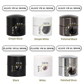 6 Pack Plastic Swag Hooks for Ceiling Hanging,Sangle Sopffy Lamp Hook for Hanging Pendant Lighting Fixture Ceiling Light Hook for Chandelier Ceiling Lights Cable,Black