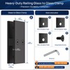 LukLoy Railing Glass Clamp, Black Stainless Steel 304 Bracket for