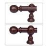 HEVSTIL 2Pack Wood Curtain Rod Brackets,Brown Support Bracket,Window Curtain Hooks