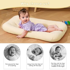 Baby Lounger for 0-12 Months, Soft Cotton, Bionic Design, Newborn Infant Lounger for Home and Travel, Babies Shower Gift (White)