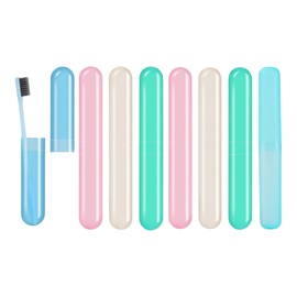 AIAG 8 Pack Toothbrush Cases Travel Toothbrush Holder Portable Toothbrush Container Case Plastic Toothbrush Carrier Cover Case for Traveling, Bathroom, School, Home, Camping