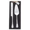 Mud Pie 4635002 Wedding Cake and Knife Serving Set, Silver