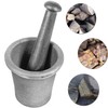 Cast Iron Mortar and Pestle Rock-Ore Crusher Mortar Large Size