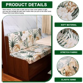 CRFATOP 2 Sets RV Dinette Cushion Covers Printed Camper Cushion Slipcover Stretch 2 Seat Sofa Chair Cover Furniture Protector for RV Camper Car Bench 2 Backrest Covers & 2 Bench Covers,14