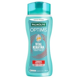 Palmolive Shampoo Optims Therma Protect 700ml. Fórmula con Vital Keratina que Protege el Cabello de hasta 233 grados, Contra el Calor de Planchas y Secadoras