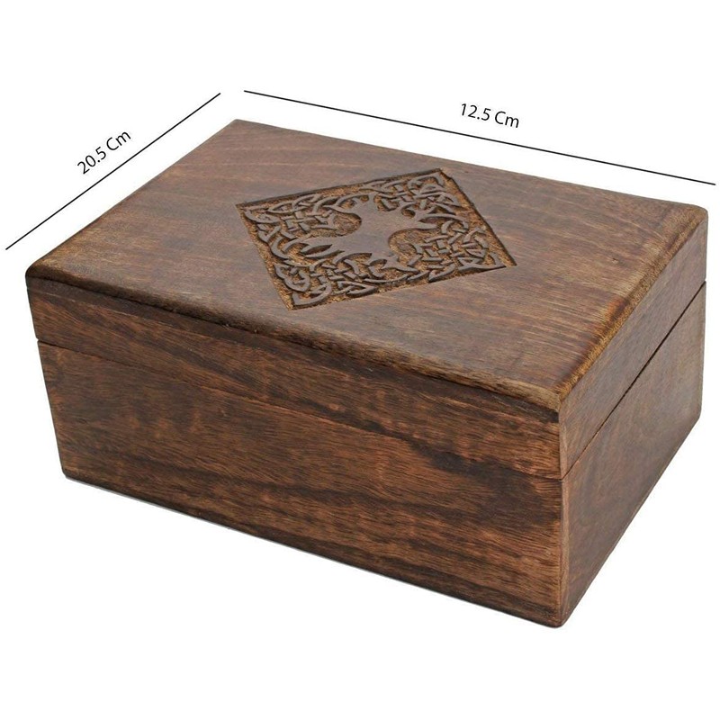 Indus Lifespace Country Style Wooden Jewellery Trinket Box Keepsake Storage